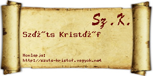 Szüts Kristóf névjegykártya