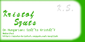 kristof szuts business card